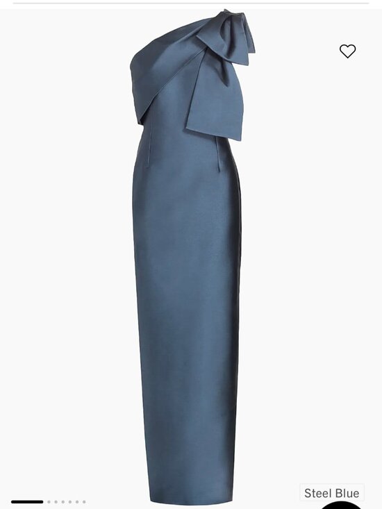 Sachin + Babi Dresses & Skirts - Sachin + Babi One-Shoulder Bow Gown in Steel Blue
